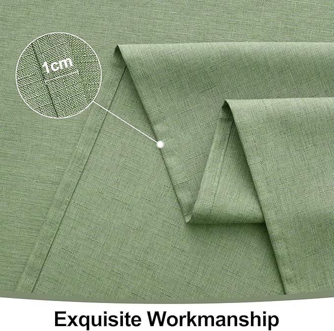 Smiry Rectangle Table Cloth Linen Textured, Waterproof Spillproof Anti-Wrinkle Burlap Tablecloth, Washable Decorative Fabric Table Cover for Dining, Party, Banquet, 60 x 102 Inch, Sage Green