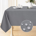 Smiry Square Table Cloth Linen Textured, Waterproof Spillproof Anti-Wrinkle Burlap Tablecloth, Washable Decorative Fabric Table Cover for Dining, Party, Banquet, 54 x 54 Inch, Grey