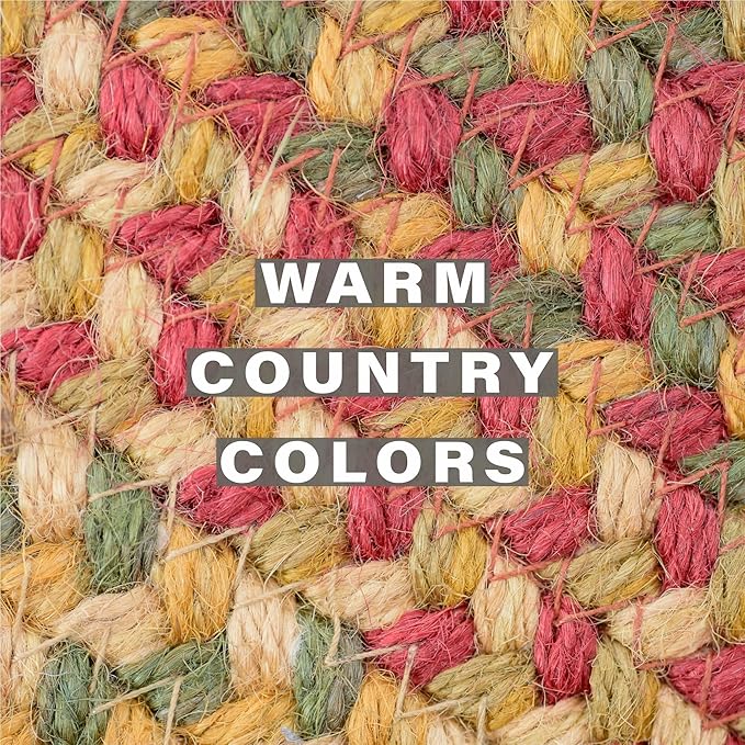 Homespice Cider Barn Jute Braided Coasters 4", Warm Country Rustic Decor, Set of 6, Red - Durable, Absorbs Moisture, Easy to Clean and Protects Furniture