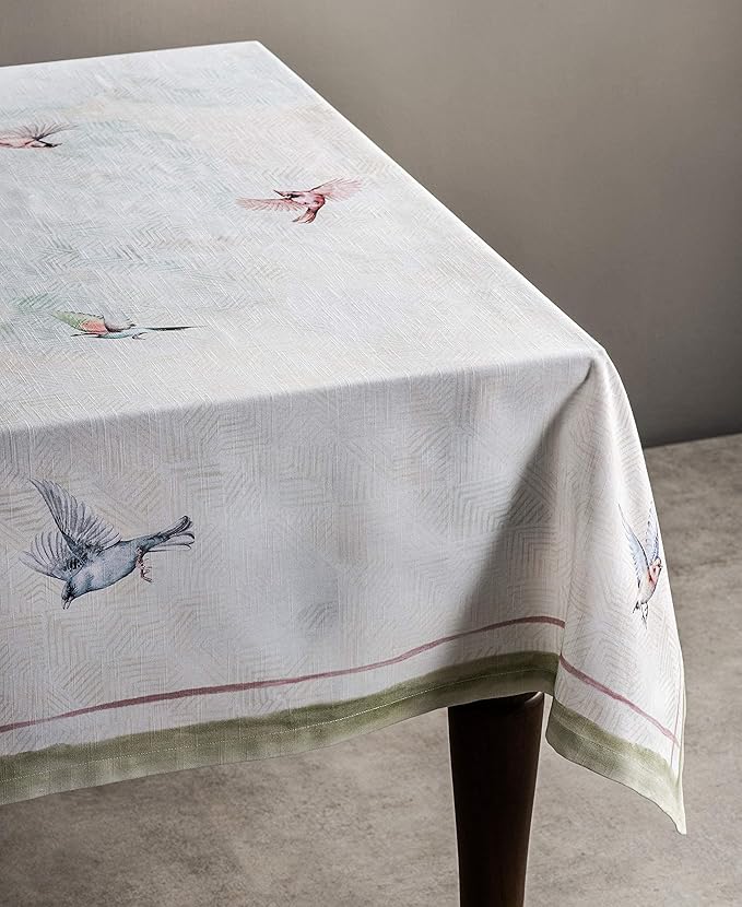 Maison d' Hermine Table Cloth Rectangle Table 100% Cotton 70 x 120 Inches Tablecloth Reusable Decorative for Dining Room Farmhouse Home Valentines Day Decorations Spring Summer - Flying Birds