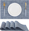 Leetaltree Woven Vinyl Placemats Set of 4, Deep Navy | OEKO-TEX, Washable by Leetaltree-ArtatEveryTable
