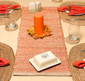 Natural Jute Table Runner, 13x48 Inch, Rust Orange | Vintage Boho Rustic Table by ChardinHome