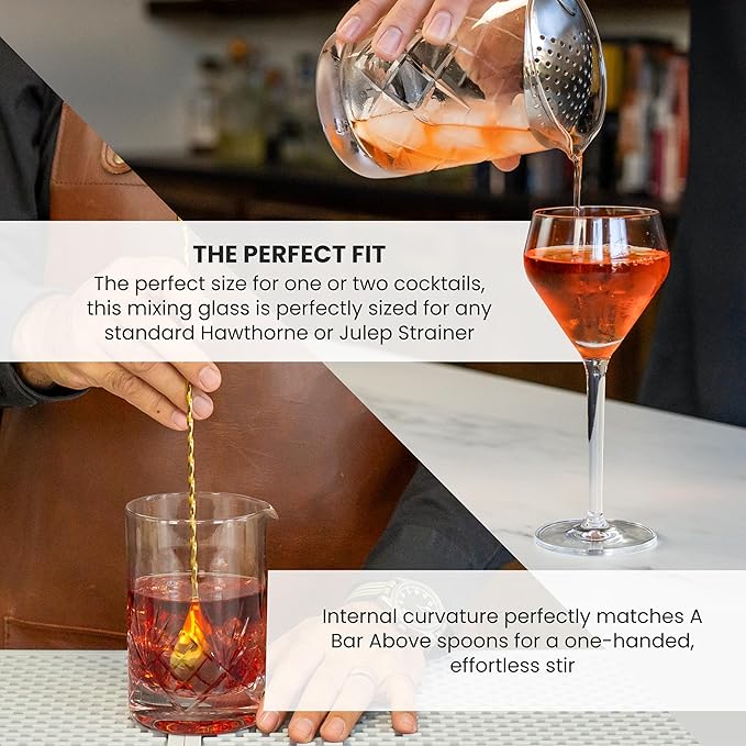 A Bar Above Cocktail Mixing Glass, Diamond Deco Stirring Pitcher, 18 Oz - Image 4