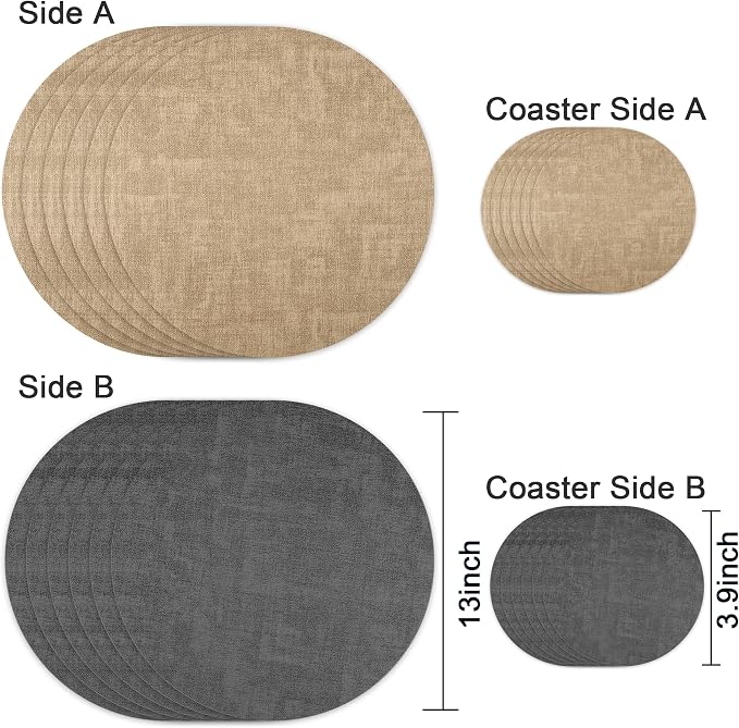 Fyvva Placemats Set of 6, Stain & Scratch Resistant, - Image 2