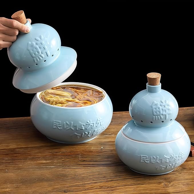 1 Pcs, Top Ceramic Chinese Tableware Set, Unique Hu Lu/Hulu for Chinese Restaurants, Dry Ice Ceramic Plates, Bone China Dinnerware Set, Fine China
