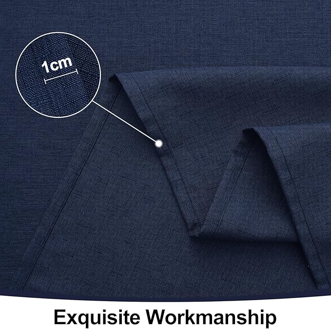 Smiry Rectangle Table Cloth Linen Textured, Waterproof Spillproof Anti-Wrinkle Burlap Tablecloth, Washable Decorative Fabric Table Cover for Dining, Party, Banquet, 60 x 102 Inch, Navy