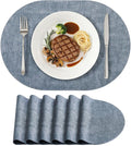 Placemats Set of 6, 11.8 x 17 Inch, Waterproof Wipeable Reversible PU Placemat by homing