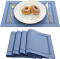 Farmhouse Burlap Place Mats, 12 x 18 Inch | Double Layer, Thick Textured by Aoztio