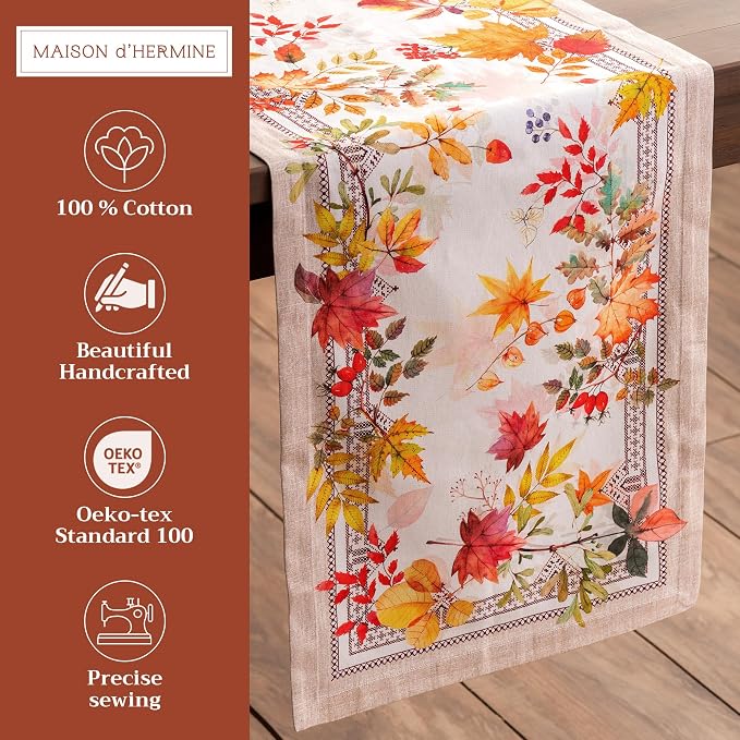 Maison d' Hermine Table Runner 100% Cotton 14.50" x 72" | Table Runners 72 - Image 2