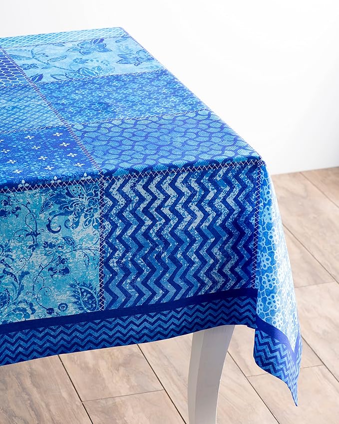 Maison d' Hermine Table Cloth Rectangle Table 100% Cotton 54 x 72 Inches Tablecloth Reusable Decorative for Dining Room Farmhouse Home Valentines Day Decorations Spring Summer - Indigo Love