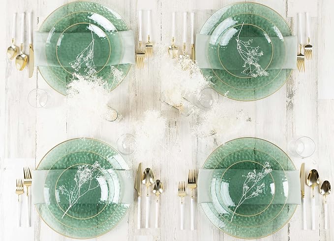 PLASTICPRO 64 Piece Combo Plates Set includes 32-7'' inch Plate & 32-10'' inch - Image 3