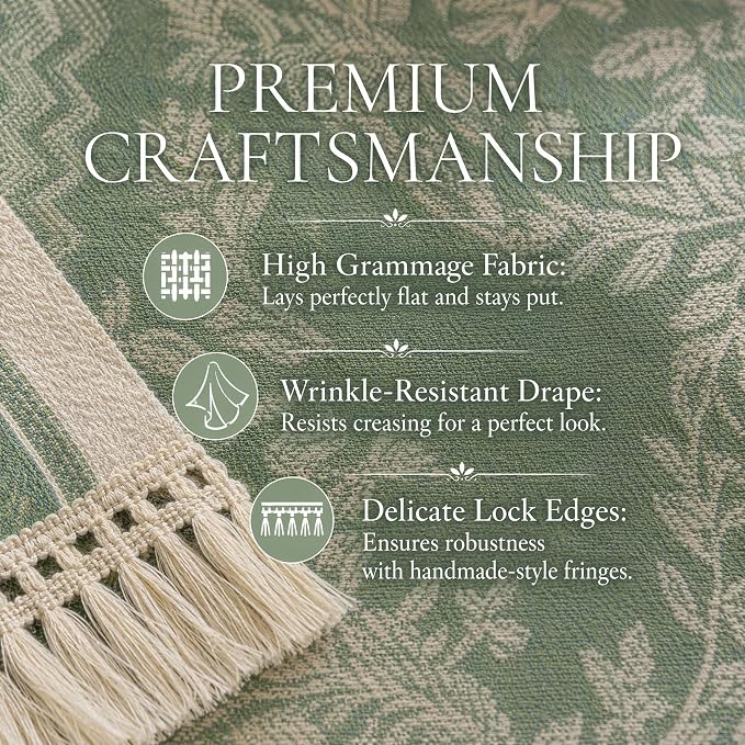 14x63 Medallion Table Runner Waterproof Rustic Farmhouse Macrame | Tired of a - Image 4
