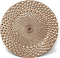 allgala 13-Inch 48-Pack Case Lot Heavy Quality Round Charger Plates-Peacock Rose Gold-HD80363