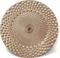 allgala 13-Inch 6-Pack Heavy Quality Round Charger Plates-Peacock Rose Gold-HD80363