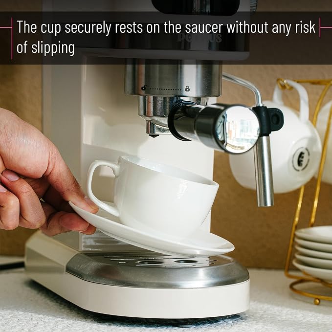 BTaT- Cappuccino Cups with Saucers 7 oz, Dishwasher Safe, Au Lait, Flat White - Image 4