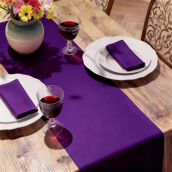 MEANMOY Purple Table Runner 72 Inches Long Waterproof Table Runners | Washable - Image 6