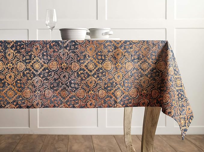 Maison d' Hermine Table Cloth Rectangle Table 100% Cotton 54 x 72 Inches Fall Tablecloth Reusable Everyday Use for Thanksgiving Christmas Decorations Dining Farmhouse Party (Imperfection)