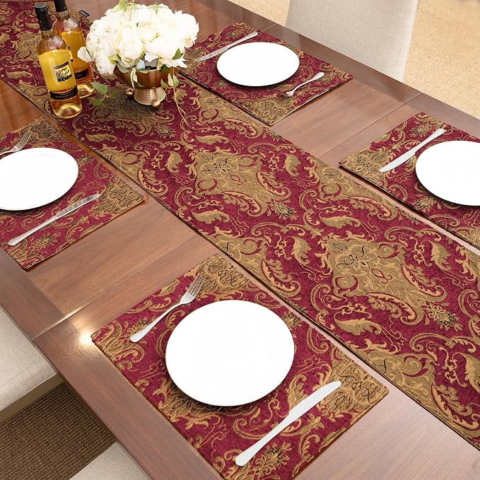 Loom and Mill Luxury Vintage Chenille Table Runner 120 Inches Long, 13x120 inch - Image 3