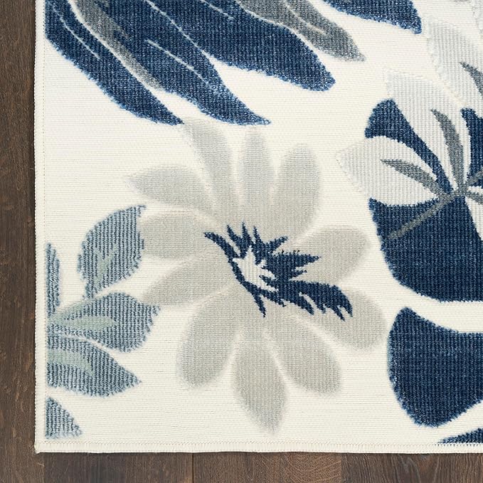 Nourison Home Suncoast Blue 9' x 12' Area Rug - Easy Clean, Non Shedding, Bed Room, Living Room, Dining Room, Kitchen (9' x 12')