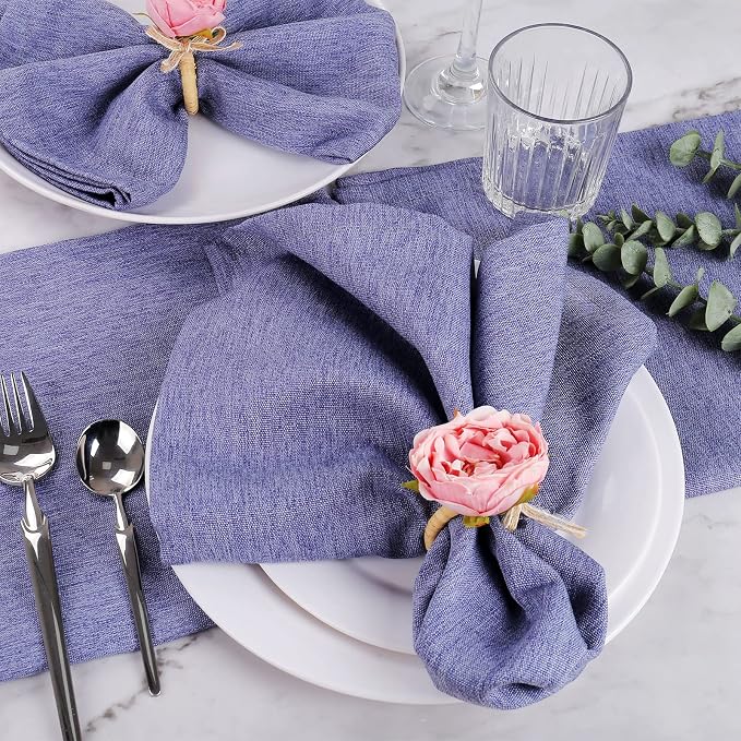 Handcraft Flower Napkin Rings Set of 6, Valentine's, Thanksgiving - Image 4