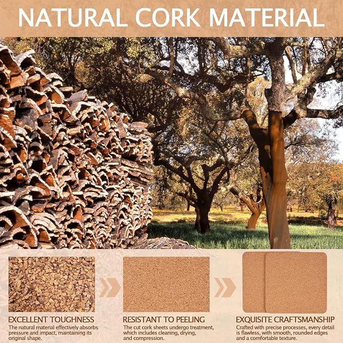 160 PCS Cork Coasters for Laser Engraving, Thick Absorbent Blank Coasters | 4 - Image 3