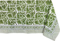 ATOSII Paradise Green 100% Cotton Rectangle Summer Tablecloth, Handblock Floral Print Linen Table Cloth for Kitchen Dining I Parties, Weddings, Outdoors, 60 X 108 Inches I 8 Seater