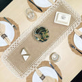 Woven Jute with Ivory Handcrafted Crochet Border Decorative Table Runner by ChardinHome