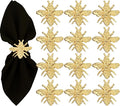 ALPHA Living HOME Decorative Bee Napkin Rings - 12 Pcs Premium Metal Napkin Rings Table Decor Napkin Ring, Dining Cloth Napkin Holder for Wedding, Party, Christmas, Everyday Dining (Gold)