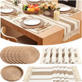 Boho Placemats 4/6/8 Set of Round Woven Placemat Macrame Style Bicolor by Gandeer