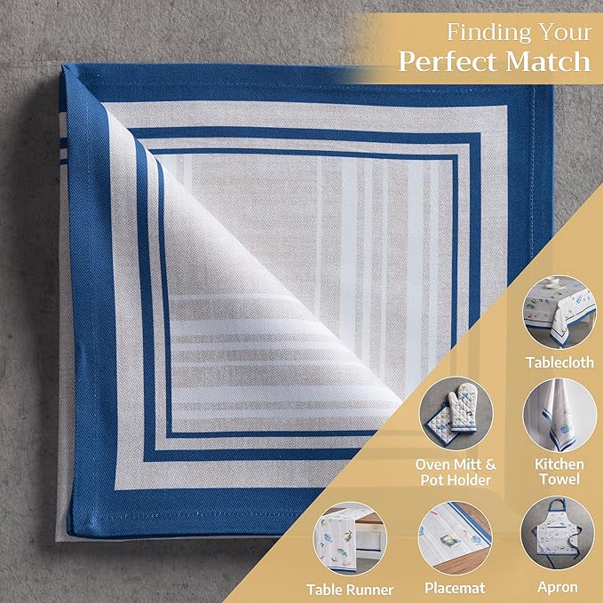 Maison d' Hermine Cloth Napkins Set of 4 100% Cotton Everyday Reusable Square Napkins Cloth Washable Dinner Party Wedding Restaurant Valentines Day Decorations Spring/Summer (Poisson, 20" x 20")