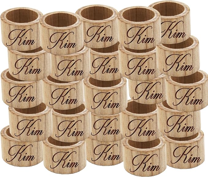 The Wedding Party Store Personalized Wood Napkin Rings - Image 5
