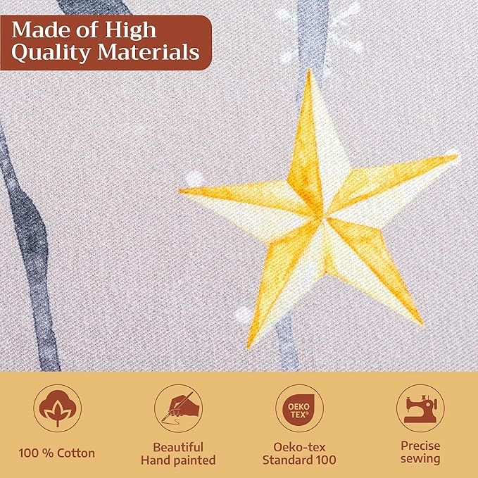 Maison d' Hermine Table Cloth Square Table 100% Cotton 60 x 60 Inches Fall Tablecloth Reusable Everyday Use for Thanksgiving Christmas Decorations Dining Farmhouse Party (Fairy Christmas)