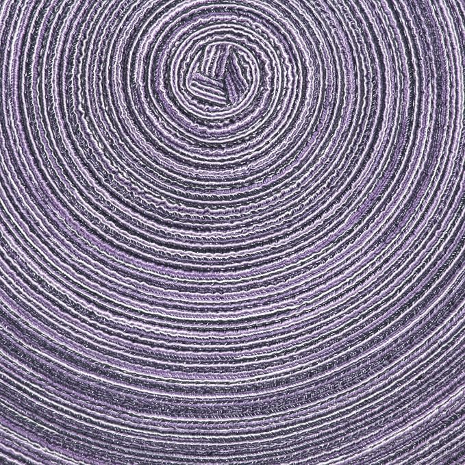 SHACOS Round Placemats Set of 4 Round Table Placemats Braided Cotton Place Mats - Image 4