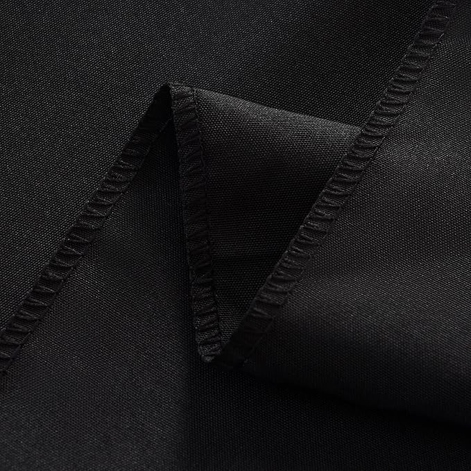 2-Pack Round 90-inch Black Table Cloths, Solid Stain and Wrinkle Resistant Circular Tablecloth, Premium Plain Weave Polyester Fabric Table Linen Covers for Hotel, Banquet