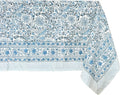 ATOSII Butterfly Blue 100% Cotton Rectangle Boho Fall Tablecloth, Handblock Floral Table Cloth Linen for Kitchen Dining I Parties Wedding Outdoors Christmas Thanksgiving I 72 X 120 Inches I 10 Seater