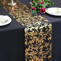 Snowkingdom Black and Gold Table Runner 100 Feet Glitter Golden Metallic Table by Snowkingdom