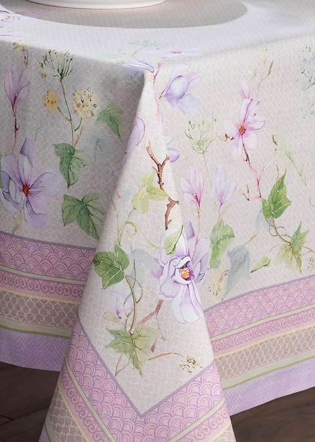 Maison d' Hermine Table Cloth Rectangle Table 100% Cotton 70 x 140 Inches Tablecloth Reusable Decorative for Dining Room Farmhouse Home Valentines Day Decorations Spring Summer - Magnolia Mornings