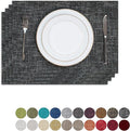 Kevin Textile Halloween Table Mats Set of 4 Heat Resistant Washable Placemats for Parties Buffet Dinner, 13 x 19 inches, Black