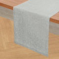 Solino Home Linen Table Runner 72 Inches Long - Athena, 100% Pure Linen Chambray Grey Table Runner 14 x 72 Inch for Dining