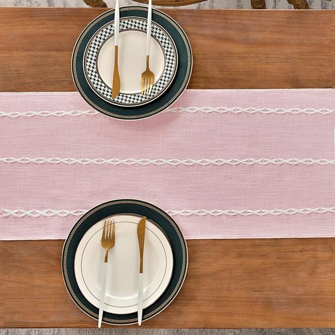 Wracra Rustic Linen Table Runner - Image 3