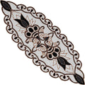 Floral Beaded Table Runner, 36x13 in, polyester backing, floral pattern by CLEENTABLE