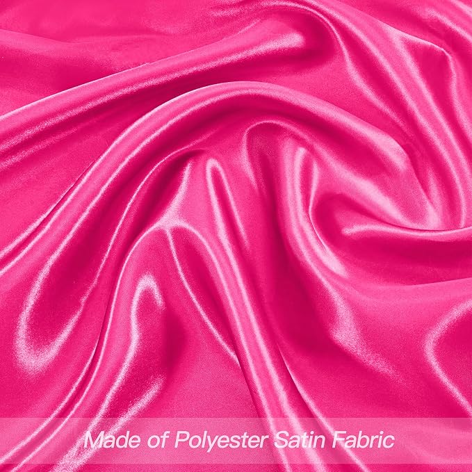 P Pothuiny 24 Pcs Hot Pink Satin Napkins 17 x 17 Inch, Satin Cloth Napkins | - Image 4
