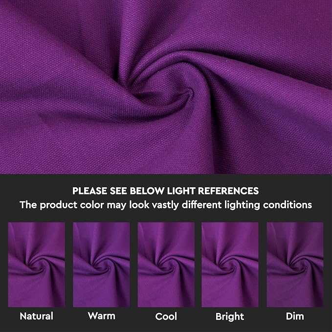 Encasa XO Table Runner, Cotton Canvas Dining Runner 13"x104" | Purple, 180 GSM - Image 3