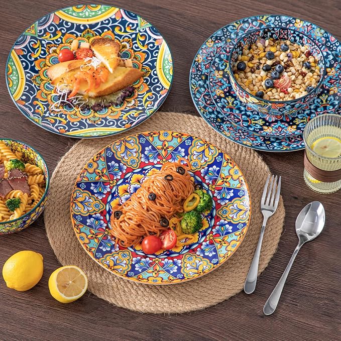 vancasso 12 Pieces Dinnerware Sets, Plates and Bowls Set, Porcelain Dishes Set - Image 6