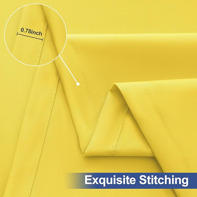 homing 2 Pack Rectangle Table Cloth, Elastic Fitted Fabric Tablecloth Fits for 6 Foot Folding Tables, Washable Table Cover for Picnic, Camping, Indoor & Outdoor (Yellow, 30" x 72")