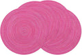 SHACOS Round Placemats Set of 4 Round Table Placemats Braided Cotton Place Mats by SHACOS