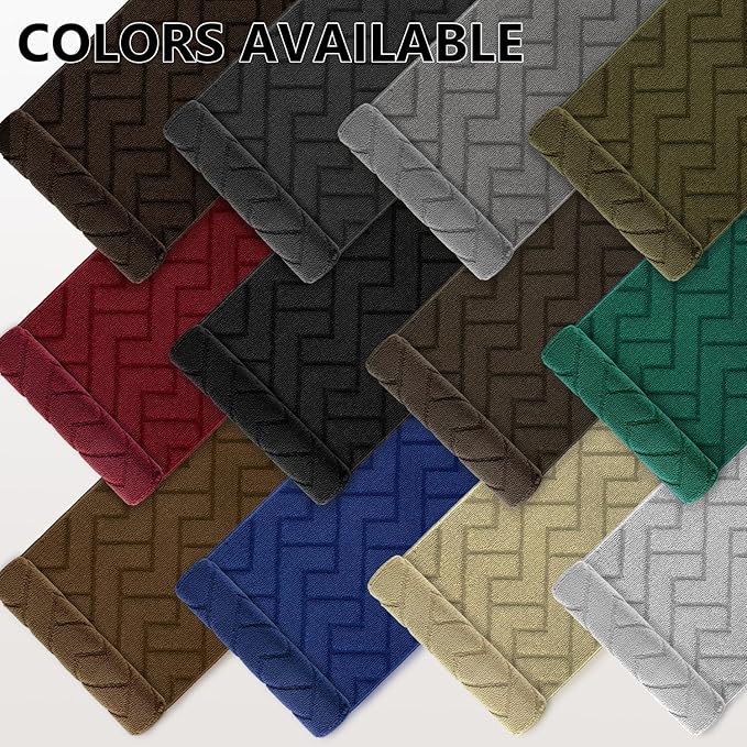hicorfe Kitchen Rugs and Mats Sets,Non-Slip 2 Pieces Absorbent 100% Polypropylene Rug,Comfort Kitchen Runner Mat,Washable for Kitchen,Sink,Laundry(20" x 48" Plus 20" x 59",Black)