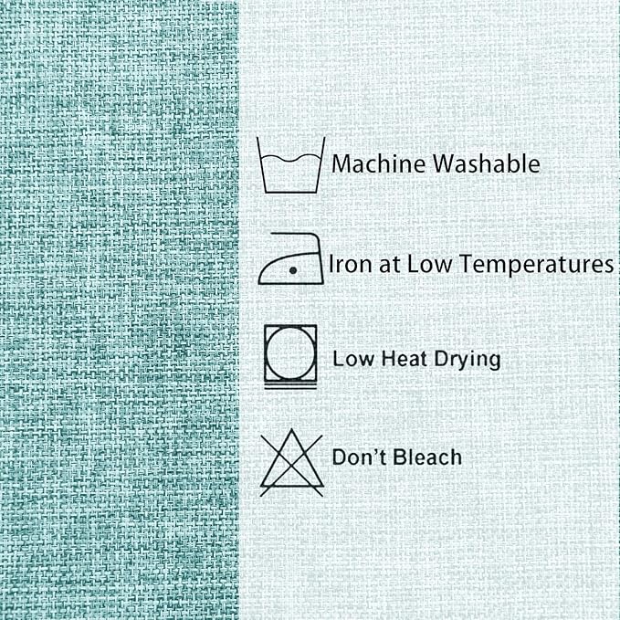Hiasan Faux Linen Square Tablecloth - Wrinkle and Stain Resistant Washable Table Cloth for Kitchen Dining Room Holiday Table Cover for Party Dinner, Aqua, 60 x 60 Inch