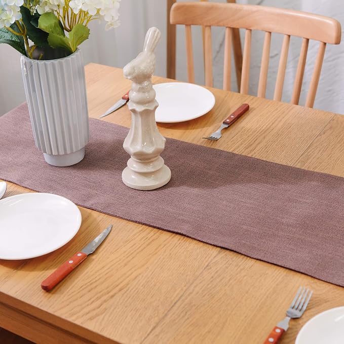 Soft Caddice Faux Linen Table Runner 2 Piece Fabric in 1 - Image 5