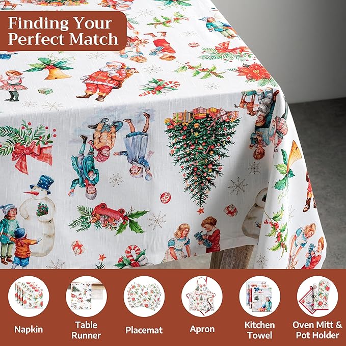Maison d' Hermine Table Cloth Rectangle Table 100% Cotton 60 x 120 Inches Fall Tablecloth Reusable Everyday Use for Thanksgiving Christmas Decorations Dining Farmhouse Party (Chromo)